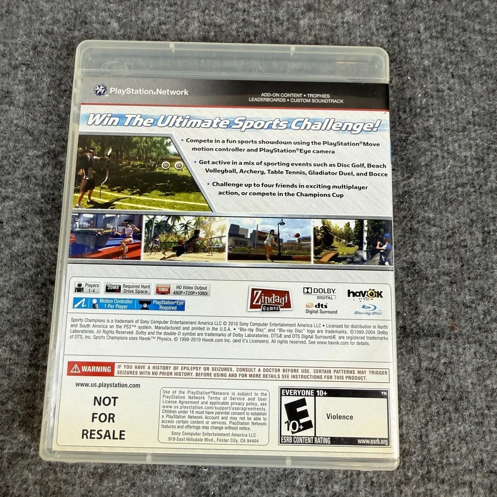 Sports Champions Sony PlayStation 3 PS3 Game PlayStation Move E10+ NTSC-U/C